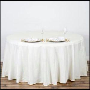 5 120 in round ivory tablecloths